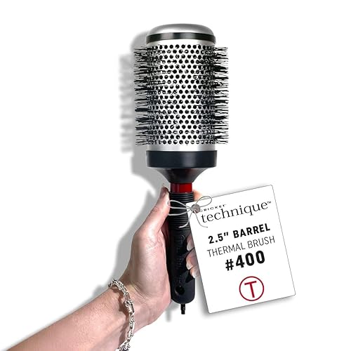 Cricket Technique Thermal Hair Brush #400 2.5” for Curling, and Styling - Heat-Retaining Barrel with Anti-Static Tourmaline Bristles, Round Thermal Beauty & Personal Care Cricket