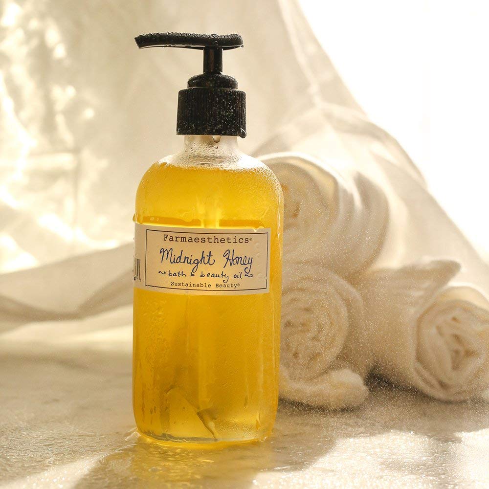 Farmaesthetics Midnight Honey Bath and Beauty Oil (7oz) | Ethically Sourced Sustainable Beauty | Clean, All Natural, Small Batch Skincare Beauty & Personal Care Farmaesthetics