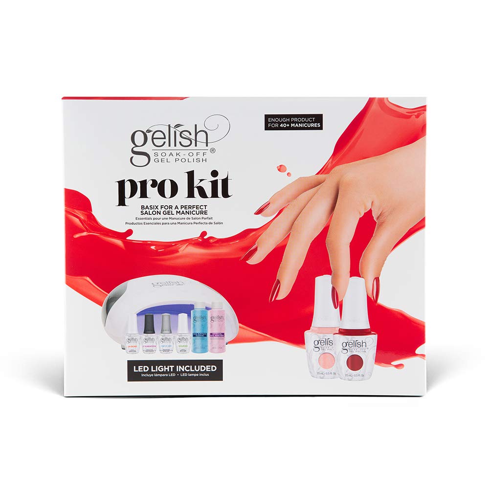 Gelish Pro Kit with Pro LED Light - Complete Manicure Set, UV/LED Nail Lamp, Gel Polishes, Essentials, Remover for Professional DIY Gel Nails At Home. Beauty & Personal Care Gelish