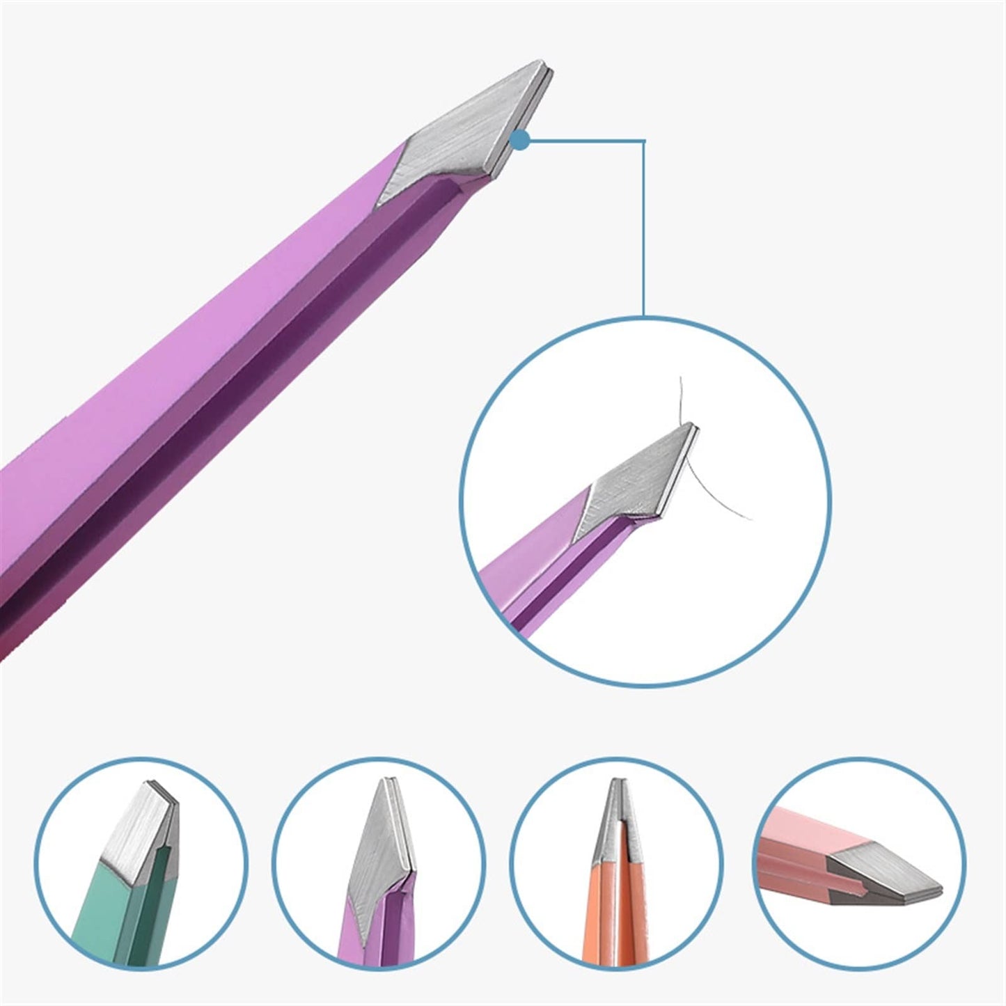MENGKK Tweezers 1Pc Hair Removal Tweezers Stainless Steel Eyebrow Tweezers Slanted Tip Point Harmless Accessories and Makeup Beauty Tools(Pink) Beauty and Personal Care MENGKK