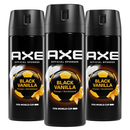 AXE Fine Fragrance Collection Body Spray 3 Count Black Vanilla 72 Hour Freshness Aluminum Free 2.9 oz Beauty and Personal Care AXE