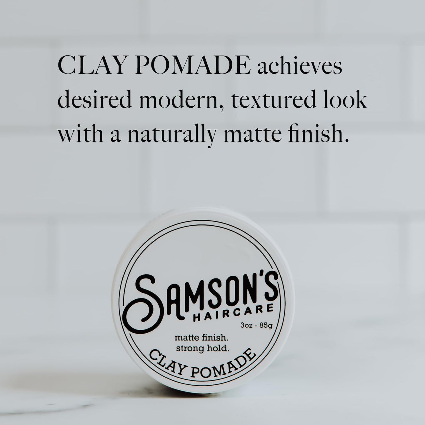 SAMSON'S HAIRCARE Lightweight, Medium Hold, No-Shine, Water-Based Clay Pomade - Nourishes and Holds Hair, 3 oz. Beauty & Personal Care SAMSON'S HAIRCARE
