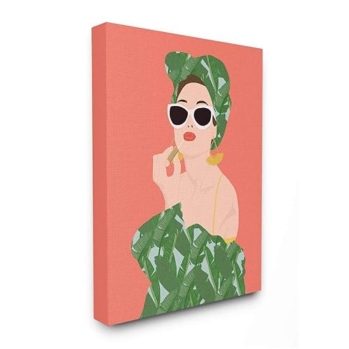 Stupell Industries Female Glamour in Tropical Fashion Lip Cosmetic Wall Art, 16 x 20, Pink Beauty & Personal Care Stupell Industries