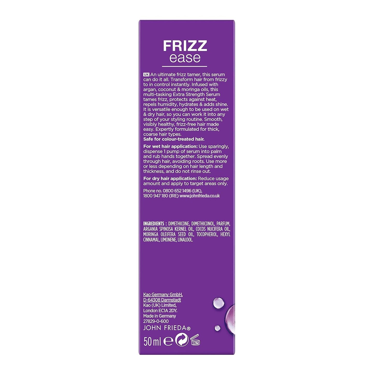 John Frieda Frizz-Ease Extra Strength 6 Effect Serum, 1.69 Ounce (3 Pack) Beauty & Personal Care John Frieda