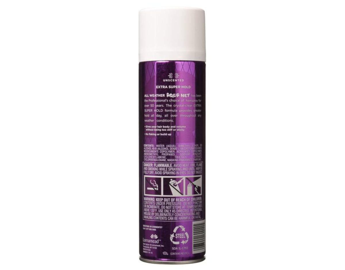 Aqua Net Extra Super Hold Professional Hair Spray Unscented 11 oz (Pack of 4) Beauty & Personal Care Aqua Net
