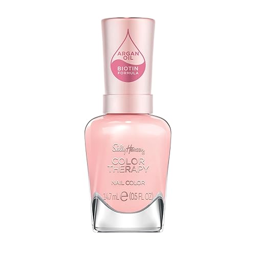 Sally Hansen Color Therapy Nail Polish | Biotin, Argan Oil, Long Lasting, Healthy Nails, Nail Strengthener, Semi-Opaque | 220 Rosy Quartz | Rosy Pink Beauty & Personal Care Sally Hansen