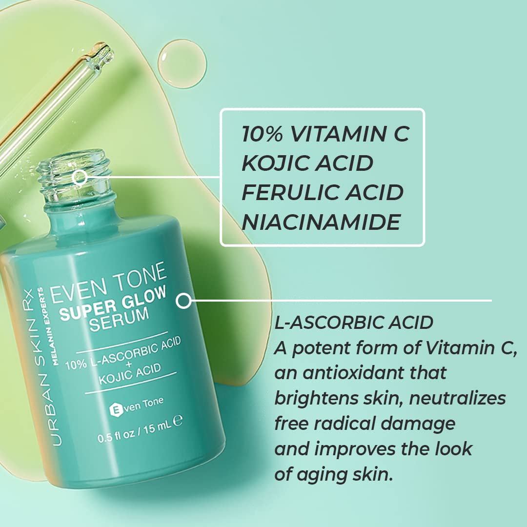 Urban Skin Rx Even Tone Super Glow Serum, Brightening, Firming, & Antioxidant-Rich Vitamin C Treatment, Improves the Appearance of Dark Spots, Sun Beauty & Personal Care Urban Skin Rx