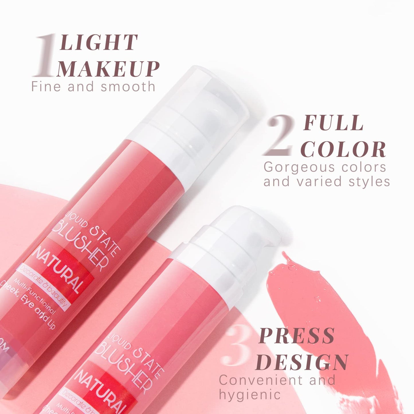 HOSAILY 2 Colors Liquid Blush Lightweight Cream Blush Makeup Waterproof and Long Lasting Natural Gel Cream Liquid Blush for Cheek (#03, 04) Beauty & Personal Care HOSAILY