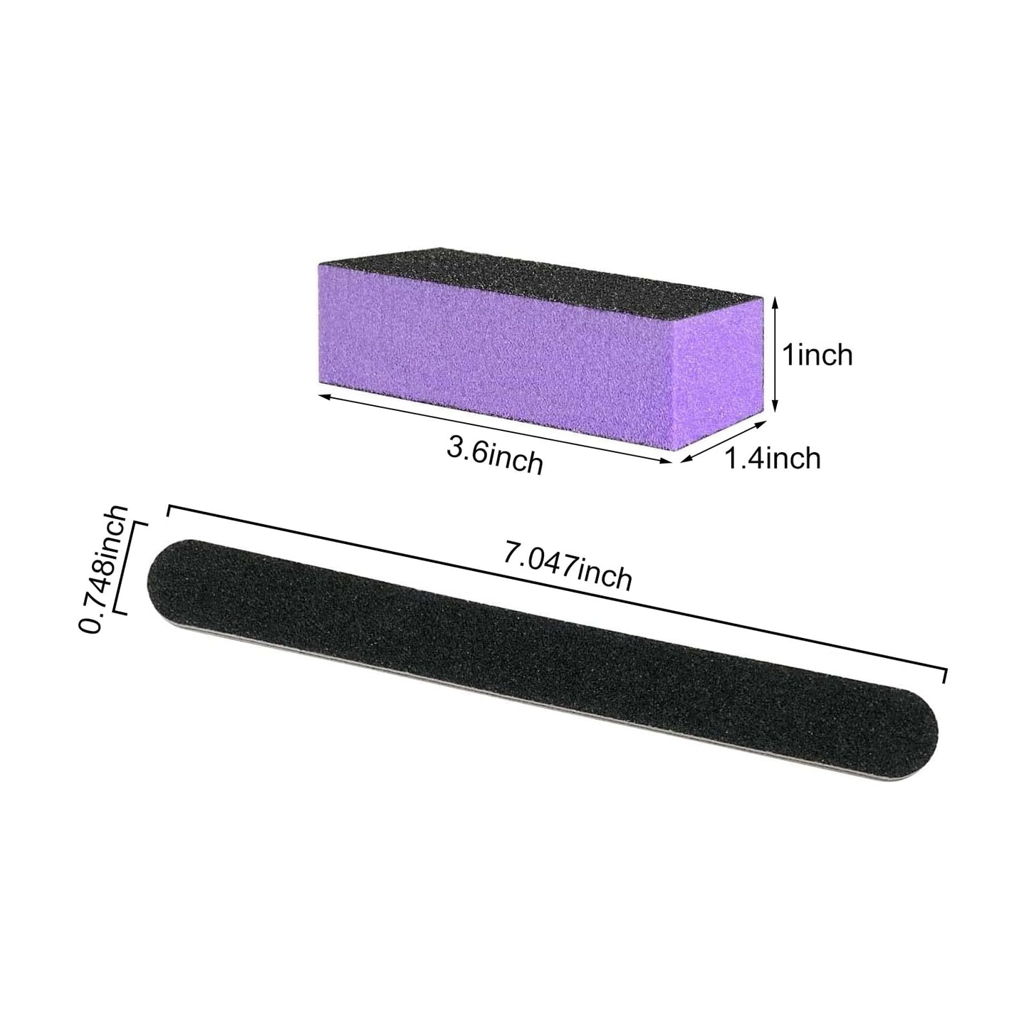 Nail File and Buffer Block, Professional Manicure Tools Kits, 100/180 Grit, Black Nail Pedicure File and Sanding Buffing Grinding Plisher File Beauty and Personal Care LNAUJS