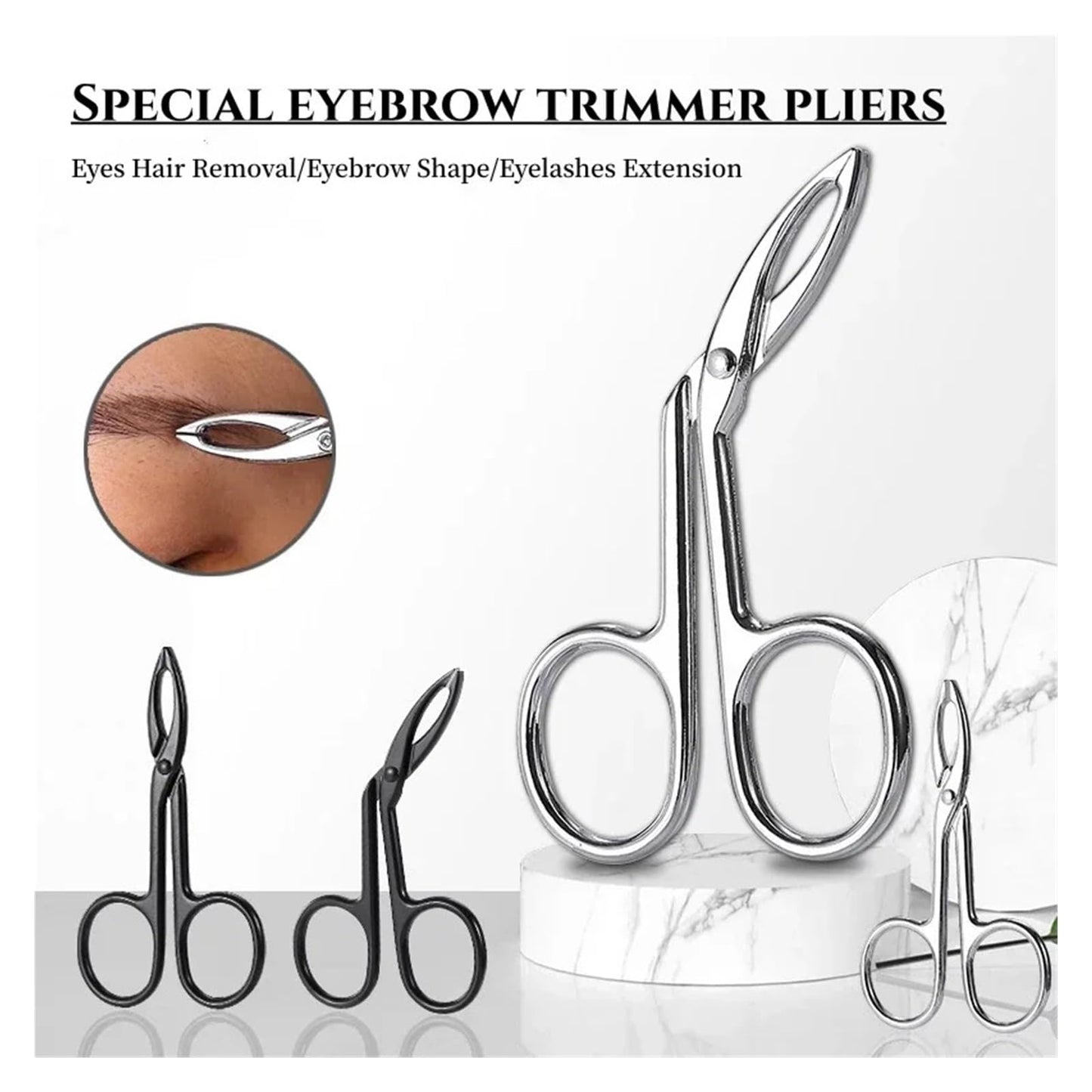 Stainless Steel Elbow Eyebrow Pliers Clip Scissors Tweezers Straight Pointed Professional Plucking Makeup Beauty Tools(Silver straightmouth) Beauty and Personal Care ZXYZXYZZ