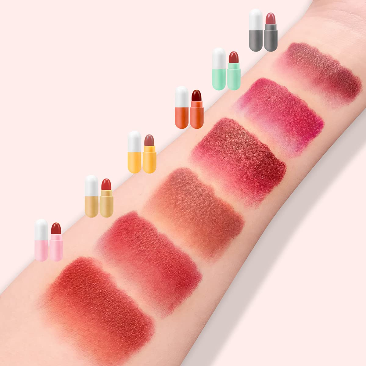 KISSIO Lipstick Set 12 Colors,Mini Matte Lipstick,Pill Lipstick Set,Waterproof Long Lasting Mini Capsules Lipstick,Travel Friendly,Cruelty Free,2.33 Beauty & Personal Care KISSIO