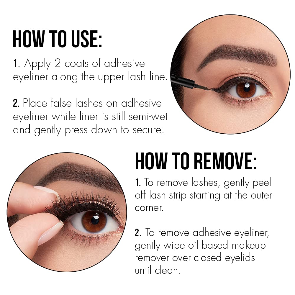 DUO Line It Lash It Lash Glue Liner - Black, 2-in-1 Eyeliner & Eyelash Adhesive for Strip & Cluster Lashes, 0.12 oz