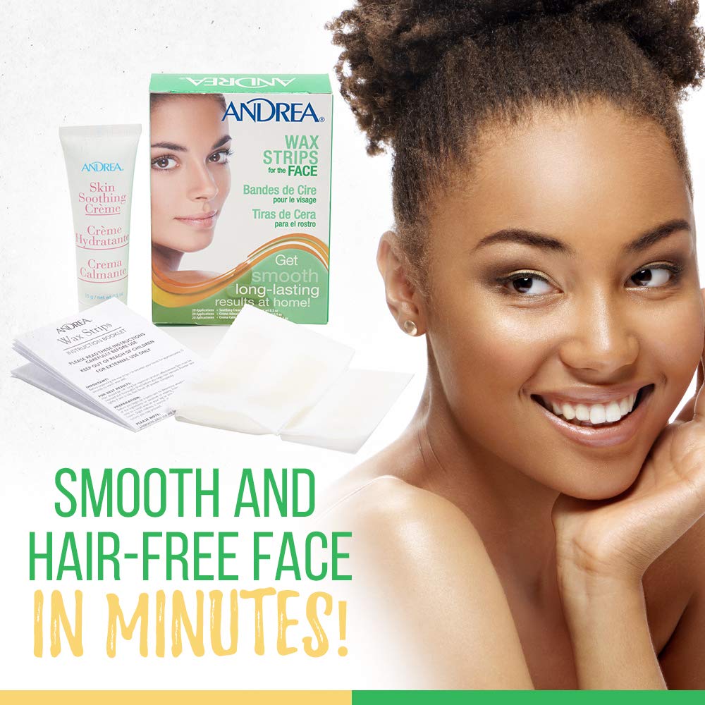 Andrea Hair Removal Wax Strips for the Face - 20 Applications, 2 packs Beauty and Personal Care ANDREA