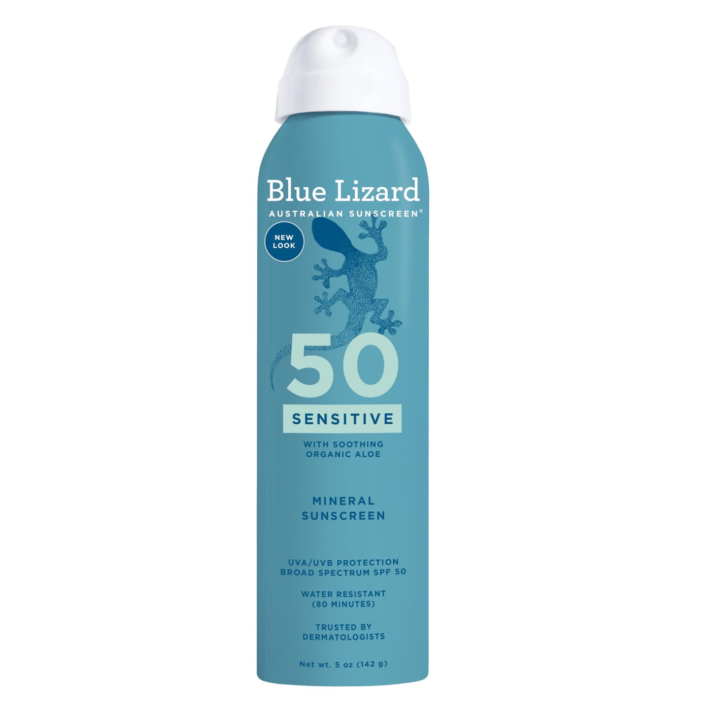 Blue Lizard Sensitive Mineral SPF 50 Spray, Dermatologist-Recommended Brand, Broad-Spectrum UVA/UVB Protection, Water-Resistant, Zinc Oxide Formula, 5 Beauty & Personal Care BLUE LIZARD