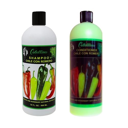 Cabellina Shampoo and Conditioner Set, Chile con Romero, Pepper and Rosemary Natural Extract for Nourish and Revitalize Hair, 32 Fl Oz Each, 2 Pack Beauty & Personal Care Cabellina
