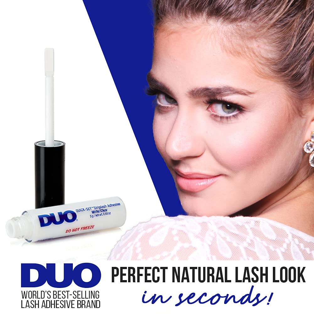 DUO Quick-Set Strong Hold Eyelash Lash Glue - White/Clear,Latex-Free,Waterproof,Fast Drying Strip Lash Adhesive 0.18 oz,(Pack of 4) Beauty and Personal Care DUO