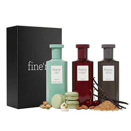 Fine'ry Body Mist Gift Set Gourmand Fragrance Spray Trio | Cherry, Pistachio & Vanilla Scents | Hair & Body Perfume Mist | Vegan, Cruelty-Free | 5 oz Beauty & Personal Care Fine'ry