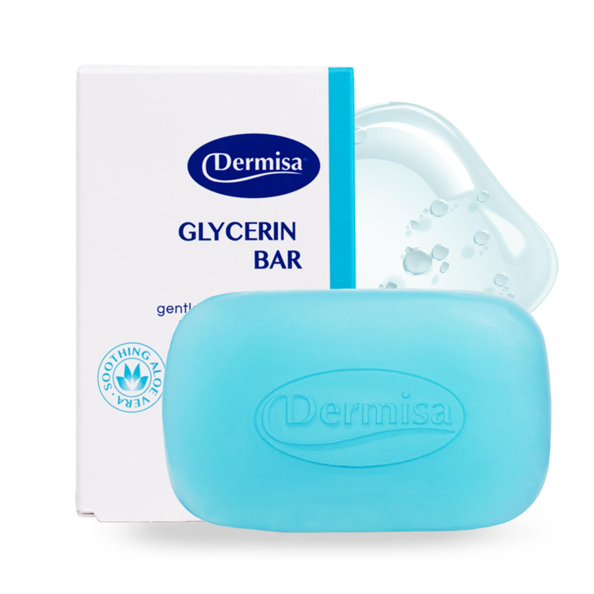 Dermisa Glycerin Bar with Soothing Aloe Vera, Gentle Hydrating Facial Cleanser and Moisturizing Body Soap for All Skin Types, 3.0 Oz Beauty & Personal Care Dermisa