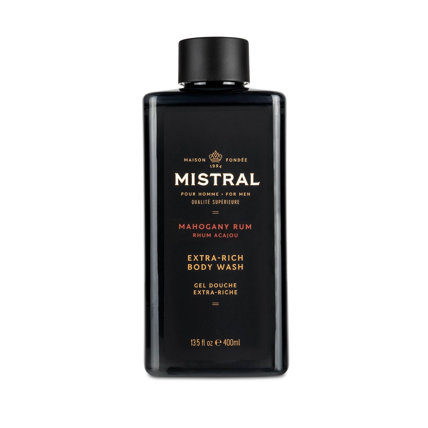 Mistral Men's Body Wash & Shampoo, Mahogany Rum 13.5 oz | 2-in-1 Natural Shower Gel for Men | SLS, Paraben & Phthalate Free | Natural Men’s Body Wash Beauty & Personal Care Mistral