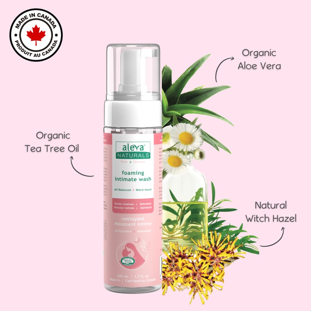 Foaming Feminine Wash |For Intimate Areas |Self-Foaming Pump |pH Balanced |Cleanses and Refreshes |Made with Natural and Organic Ingredients Beauty & Personal Care Aleva Naturals