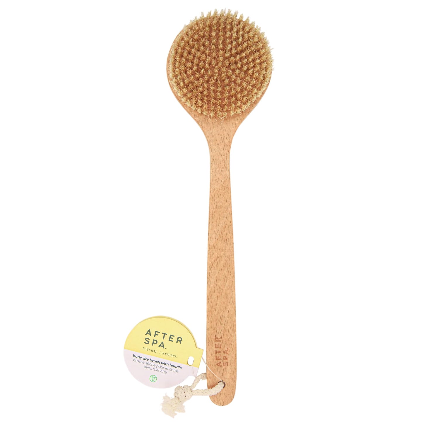 Dry Brushing Body Brush with Handle by Afterspa, Back Scrubber for Shower, Exfoliating Shower Brush, Shower Scrubber for Body, Vegan and Cruelty Free Beauty and Personal Care AFTERSPA