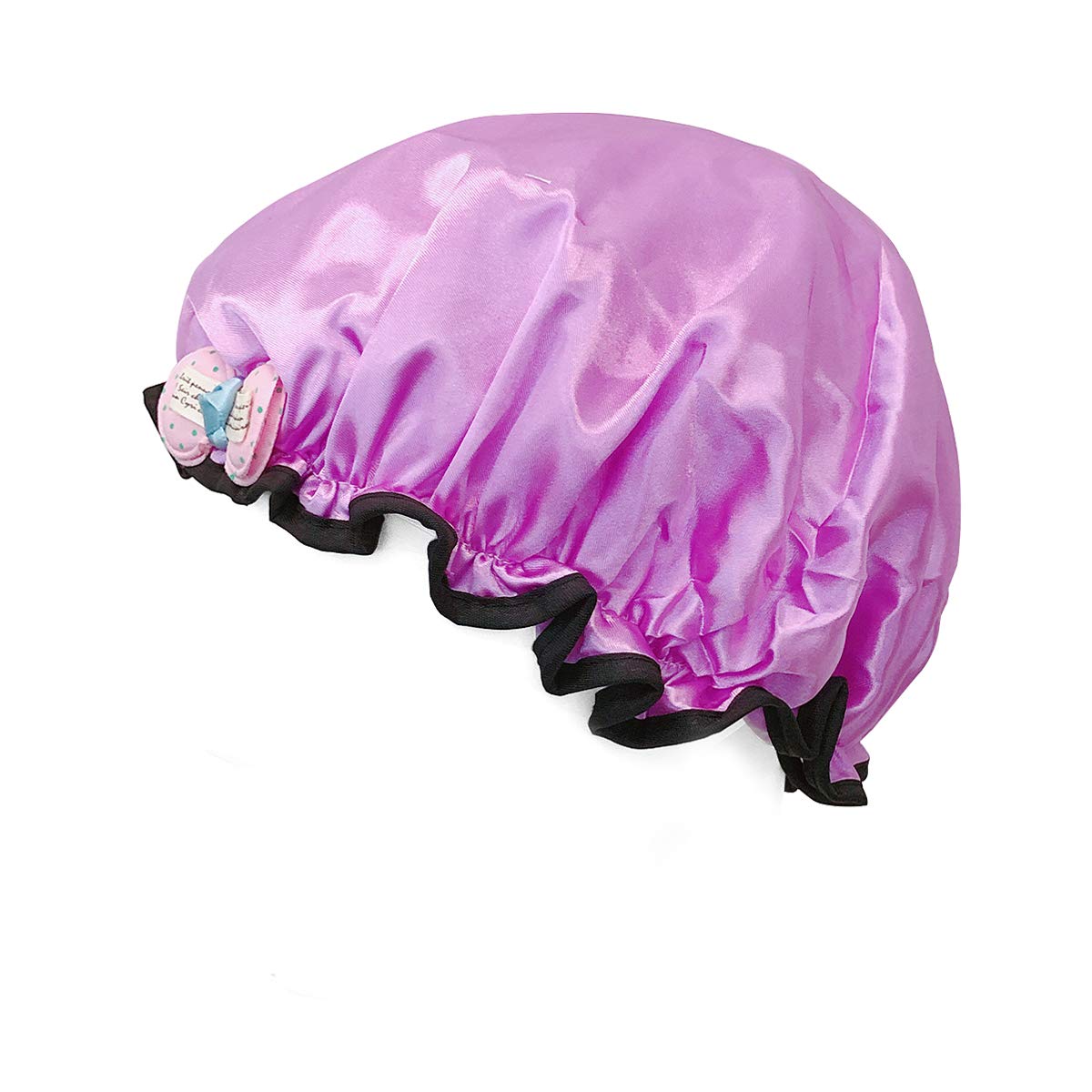 Wrapables® Fun and Novelty Double Layer Waterproof Shower Caps for Kids (Set of 2), Precious Bow Beauty and Personal Care Wrapables