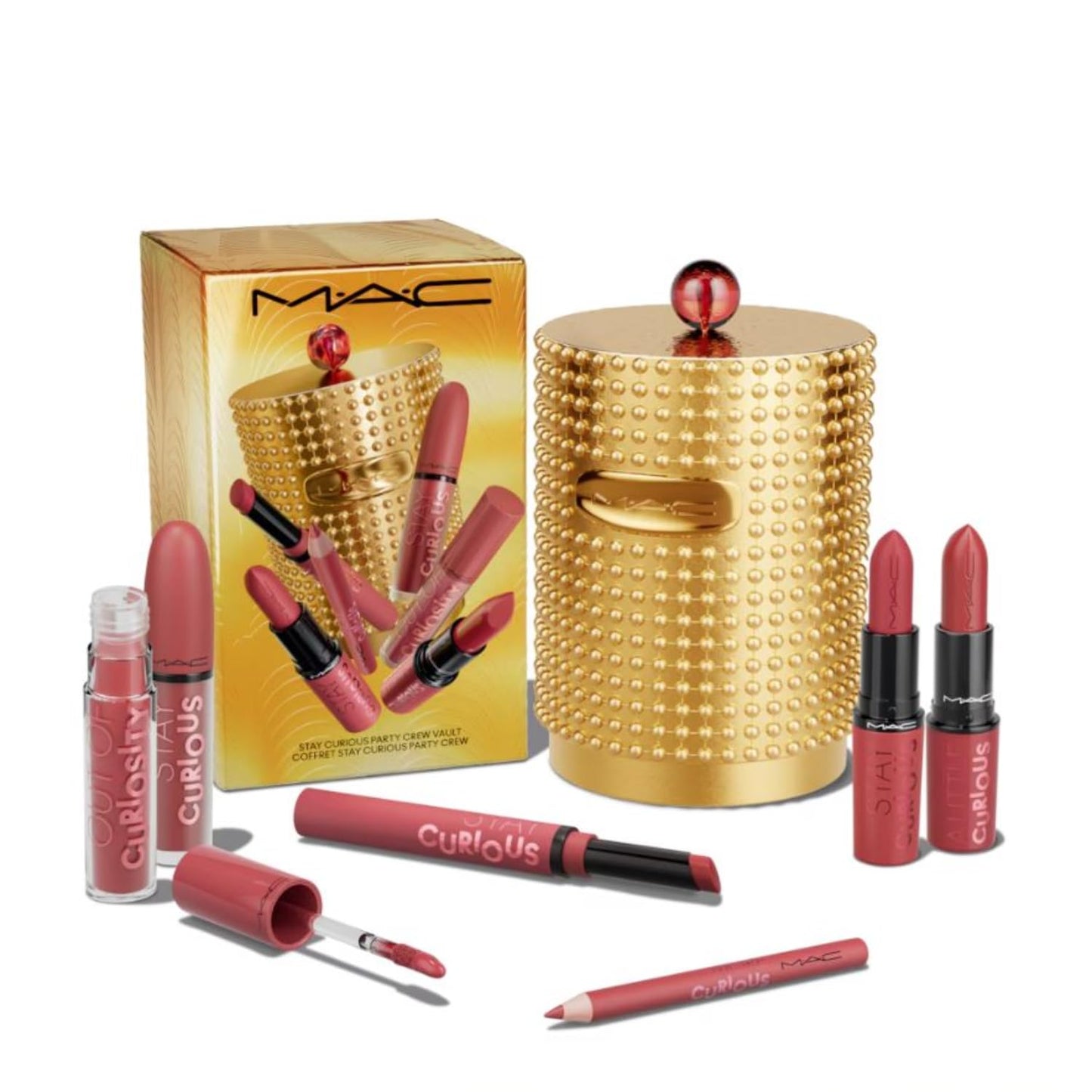 MAC Cosmetics Limited Edition Stay Curious Party Crew Vault - 4 Lipsticks - Lipgloss and Lip Pencil Beauty & Personal Care MAC