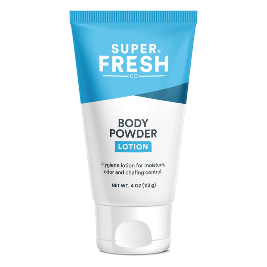 Super Fresh Body Powder Lotion by SweatBlock - Talc Free, Anti-Chafing, Deodorizing, Natural Ingredients - No Mess Body Powder Lotion for Men Beauty & Personal Care Super & Fresh Co.