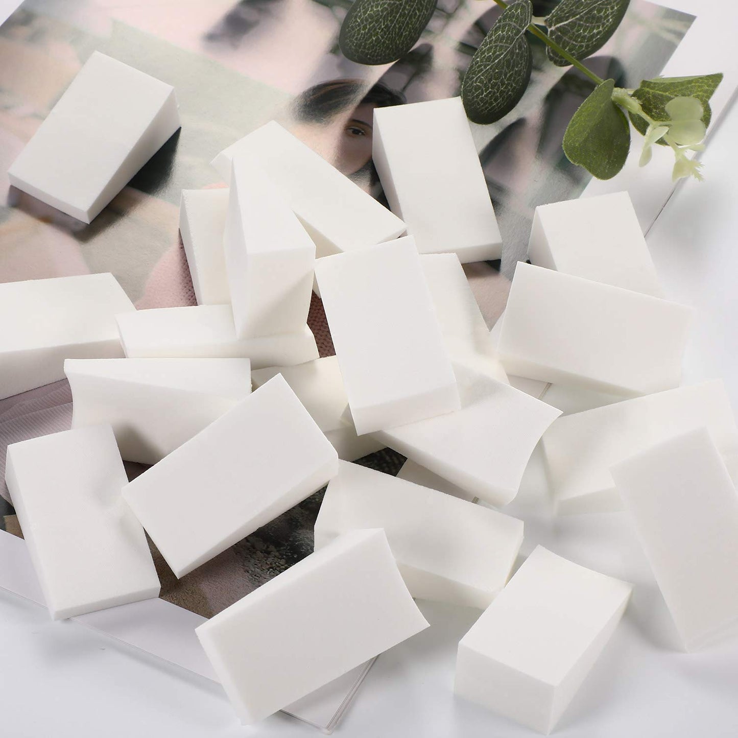 100 Pieces Cosmetic Sponges Latex Makeup Foam Wedges Foundation Beauty Tools (White) Beauty & Personal Care TecUnite