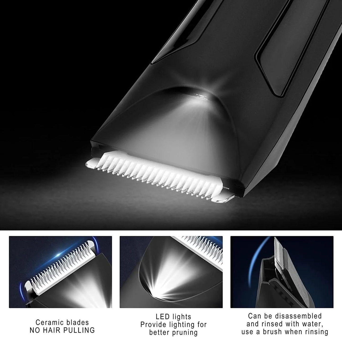 QDKVTNDJZ Hair Clippers for Men, Body Trimmer Shaver for Women for Groin Pubic Replaceable Blade Groomer Electric Razor Waterproof Beauty and Personal Care QDKVTNDJZ