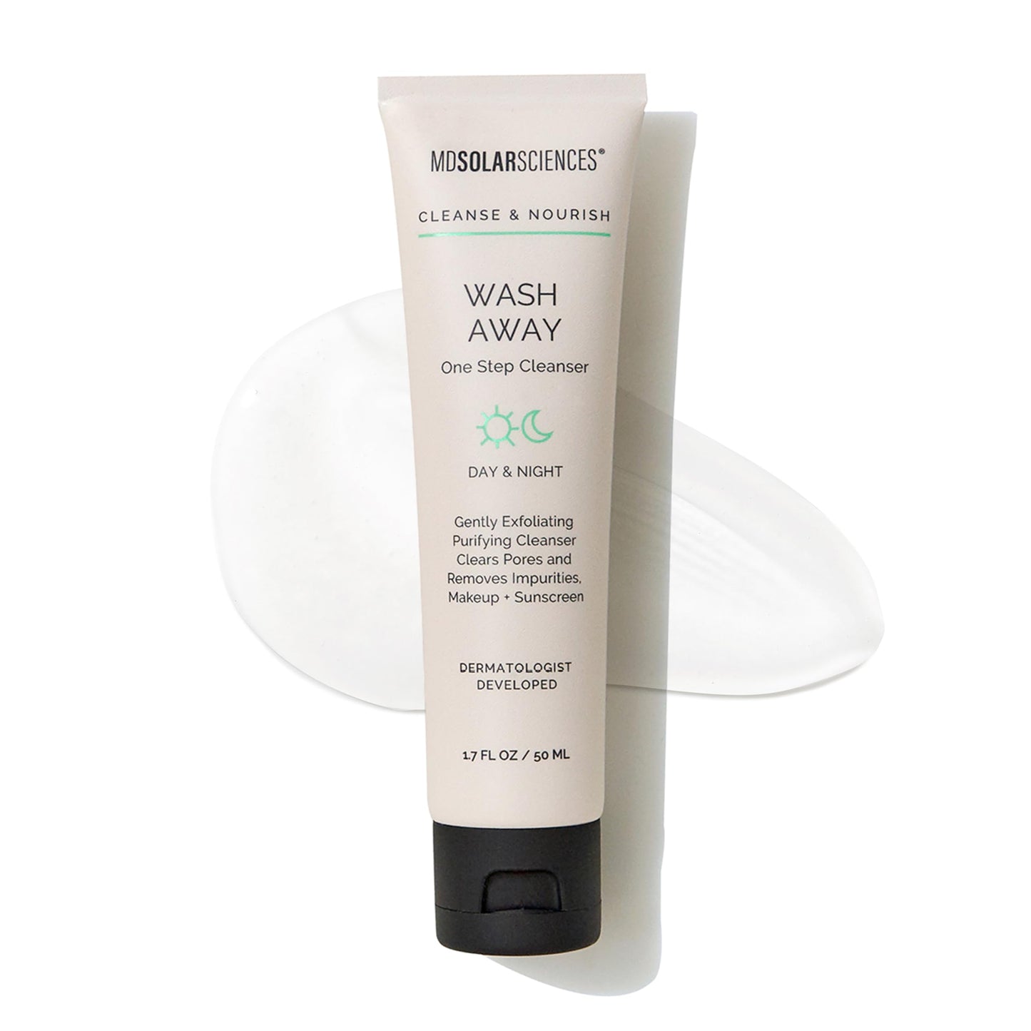 MDSolarSciences Wash Away One Step Cleanser | Gentle Foaming Oil Cleanser with Salicylic Acid, Apple & Pineapple Extracts | Hydrating, Exfoliating Beauty & Personal Care MDSolarSciences