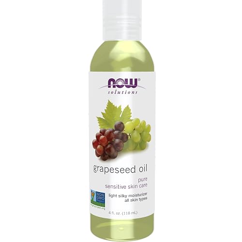 NOW Solutions, Grapeseed Oil, Skin Care for Sensitive Skin, Light Silky Moisturizer for All Skin Types, 4-Ounce Beauty & Personal Care Now
