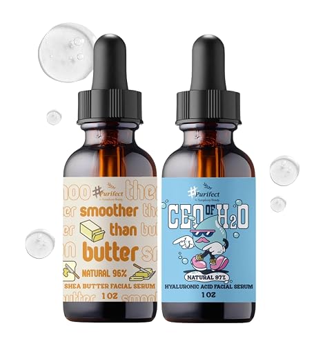 Purifect Smoother Than Butter Shea Butter Facial Serum Bundle with CEO of H2O Hyaluronic Acid Serum Face - 1 Fl Oz each by Symphony Beauty Beauty & Personal Care Purifect by Symphony Beauty
