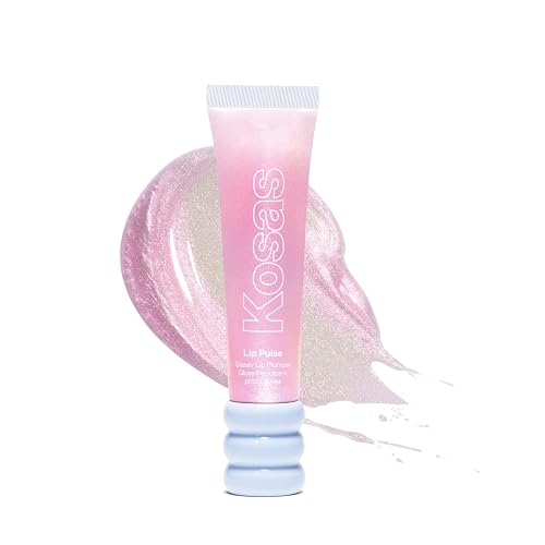 Kosas Lip Pulse Lip Plumper Gloss - Non-Sticky Hydrating Lip Gloss with Warming-Cooling Tingle, Mirror Shine Finish, Visibly Fuller Lips, Aura Flare Beauty & Personal Care Kosas