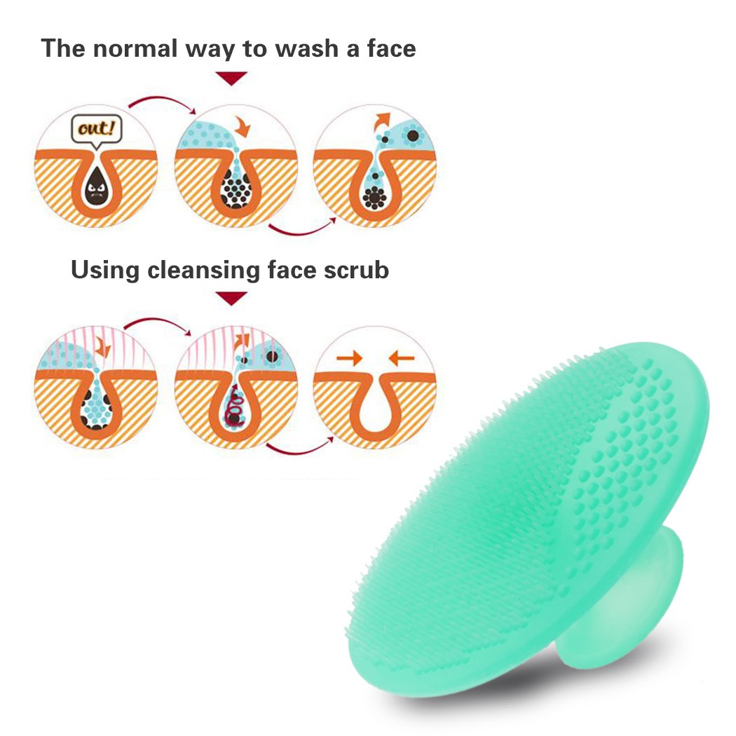 Face Scrubber,2 Pack Soft Silicone Scrubbies Facial Cleansing Pad Face Exfoliator Face Scrub Face Brush Silicone Scrubby for Massage Pore Cleansing Beauty & Personal Care Luckyiren