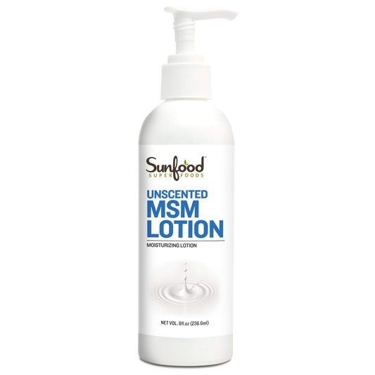 Sunfood Superfoods Unscented MSM Lotion. 8 oz Bottle Beauty & Personal Care Sunfood Superfoods