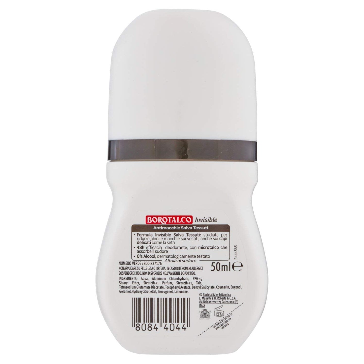 Borotalco:"Invisible" Anti-Stain Deodorant 1.69 Fluid Ounces (50ml) Deo Roll On [ Italian Import ] Beauty and Personal Care Borotalco