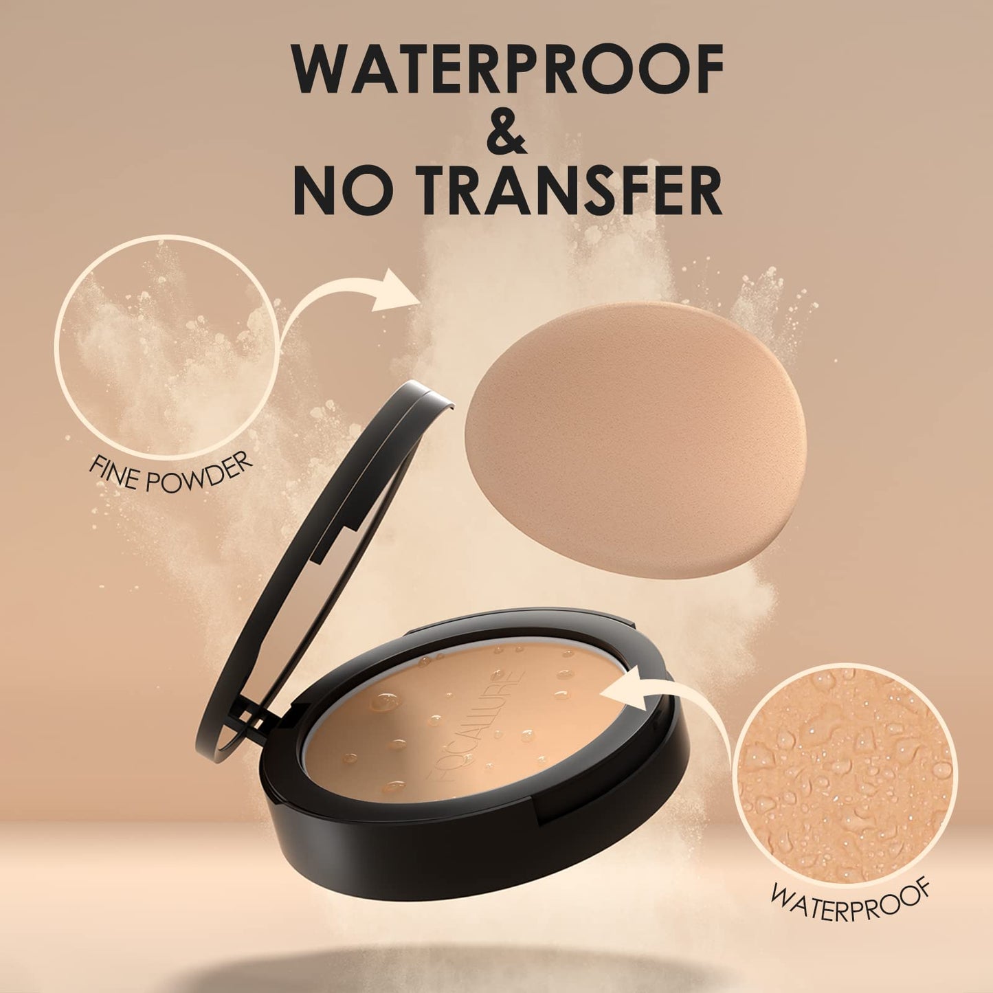 FOCALLURE Flawless Pressed Powder, Control Shine & Smooth Complexion, Pressed Setting Powder Foundation Makeup, Portable Face Powder Compact Beauty & Personal Care FOCALLURE