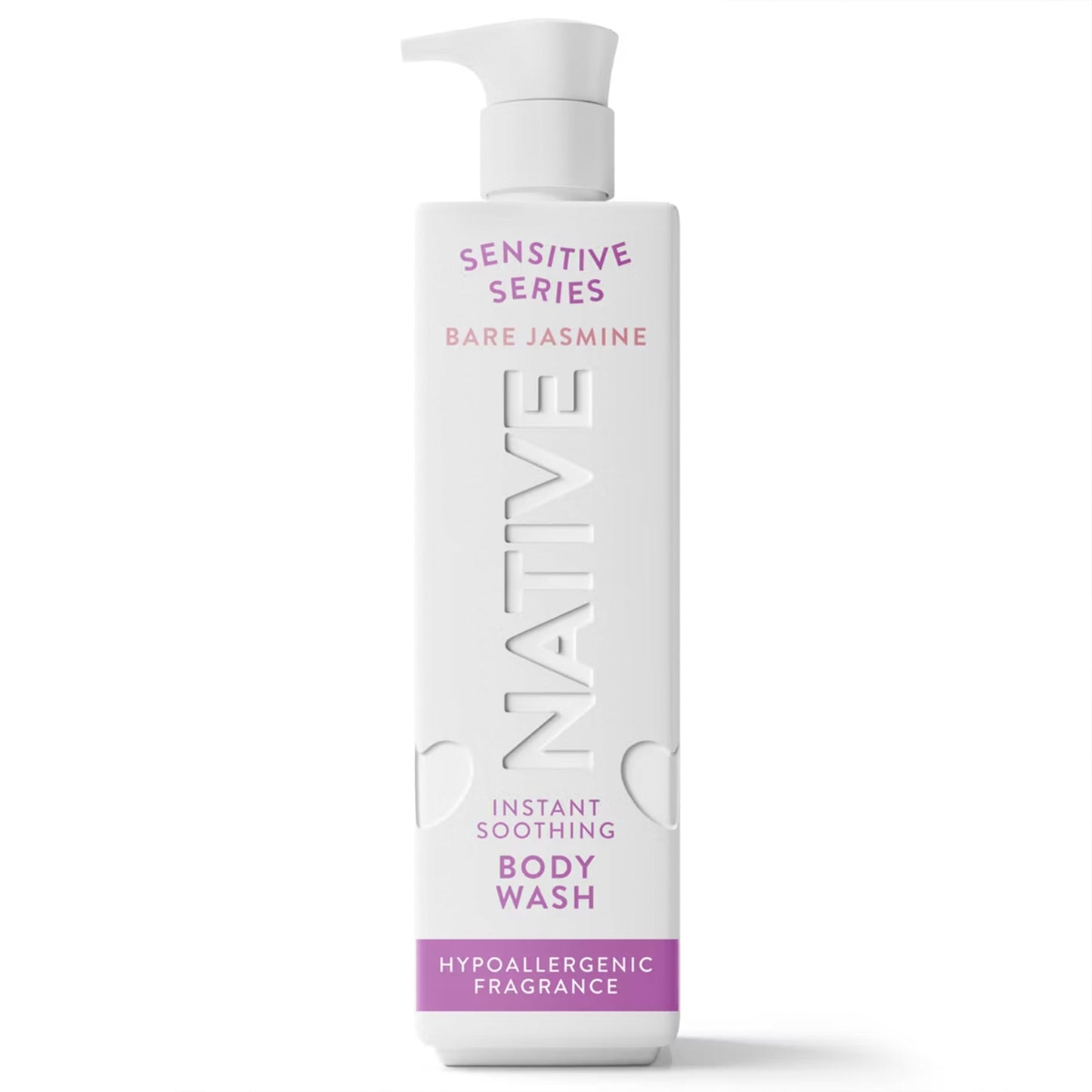 Native Sensitive Series Hypoallergenic Fragrance Free 24-Hour Hydrating Body Wash - Bare Jasmine - 18 fl oz: Paraben-Free, Sulfate-Free, Plastic Pump Beauty & Personal Care Native