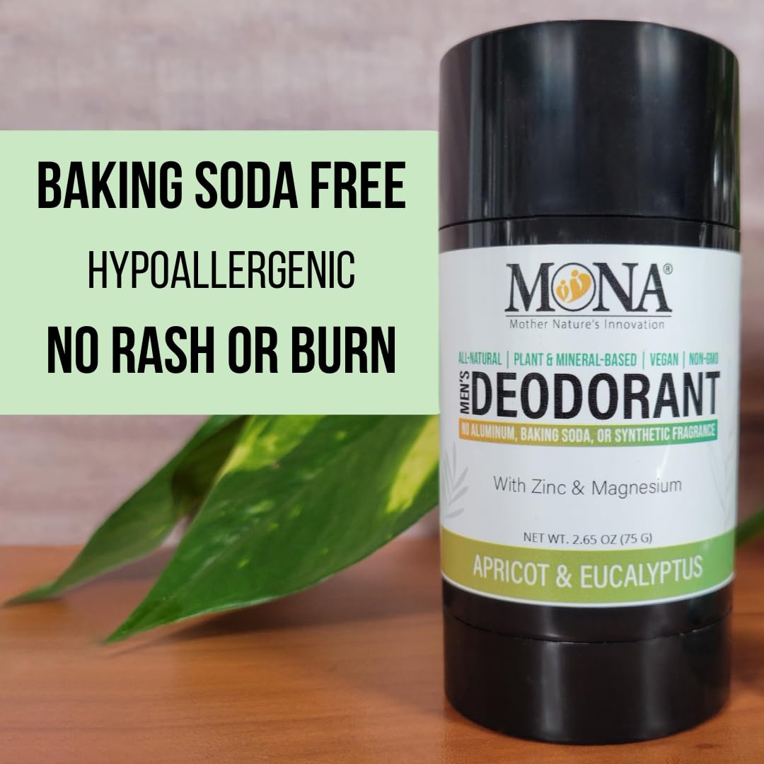 All Natural Deodorant for Men Aluminum Free - Hypoallergenic Men's Deodrant, Magnesium Deodorant for Sensitive Skin - Absorbs Sweat - Won’t stain Beauty and Personal Care MONA