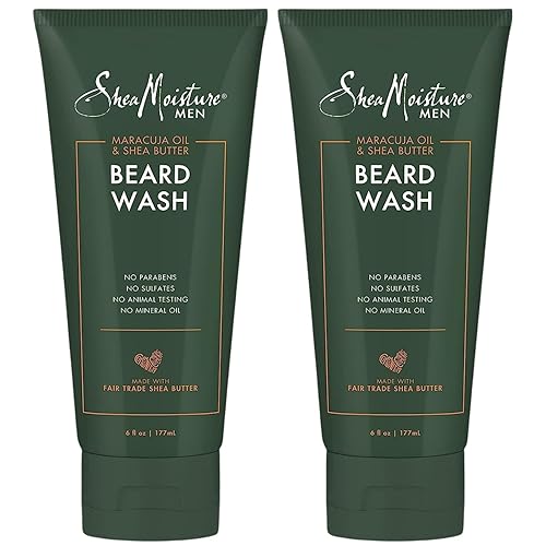 SheaMoisture Beard Wash - Full Beard Shampoo, Moisturizing with Maracuja Oil and Raw Organic Shea Butter, Beard Care for Men, 6 Fl Oz Ea (Pack of 2) Beauty & Personal Care Shea Moisture