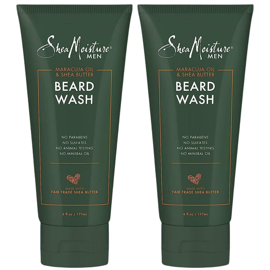 SheaMoisture Beard Wash - Full Beard Shampoo, Moisturizing with Maracuja Oil and Raw Organic Shea Butter, Beard Care for Men, 6 Fl Oz Ea (Pack of 2) Beauty & Personal Care Shea Moisture