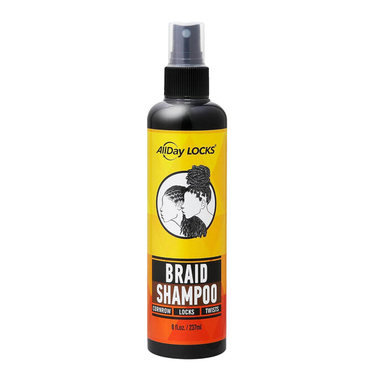 AllDay Locks Braid Shampoo, No Rinse Spray, Cleanses Buildup, 8 Oz Bottle