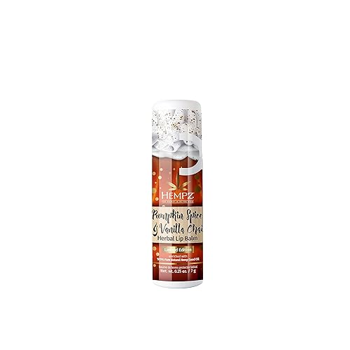 Hempz Pumpkin Spice & Vanilla Chai Lip Balm (.25 Oz) - Fall Scented Travel Sized Moisturizing Lip Balm for Women & Men, Chapstick Moisturizer Beauty & Personal Care Hempz