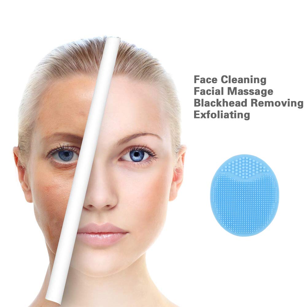 Face Scrubber,2 Pack Soft Silicone Scrubbies Facial Cleansing Pad Face Exfoliator Face Scrub Face Brush Silicone Scrubby for Massage Pore Cleansing Beauty & Personal Care Luckyiren