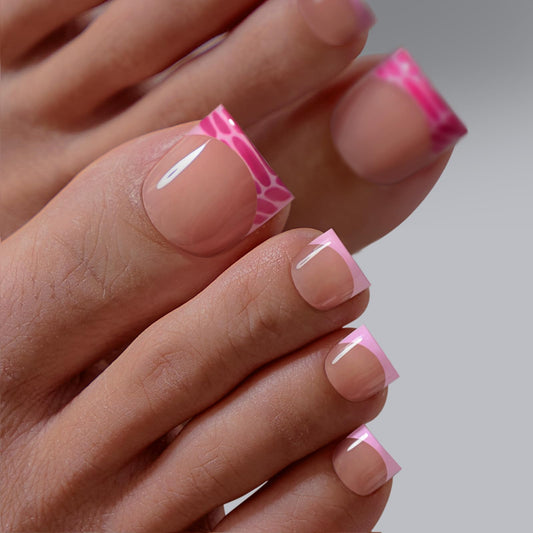 BTArtbox Press On Toenails - Lamp-Curable Sharp Square Toe Nail Press Ons with Glue for Women, Semi-Transparent French Tip Fake Toe Nail Tips in 15 Beauty and Personal Care BTArtbox Default Title