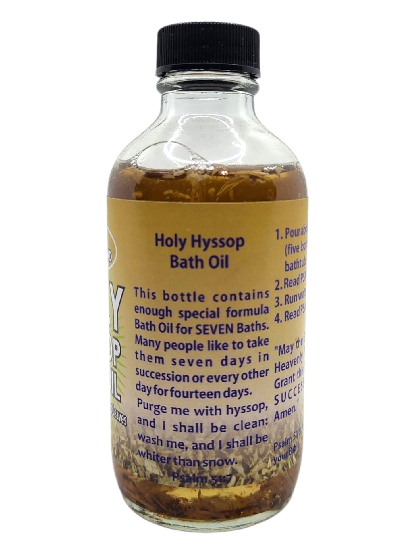 Holy Hyssop Bath Oil 4oz- for Purification, Spiritual Renewal, and Cleansing Rituals Beauty and Personal Care MAGICK SPACE