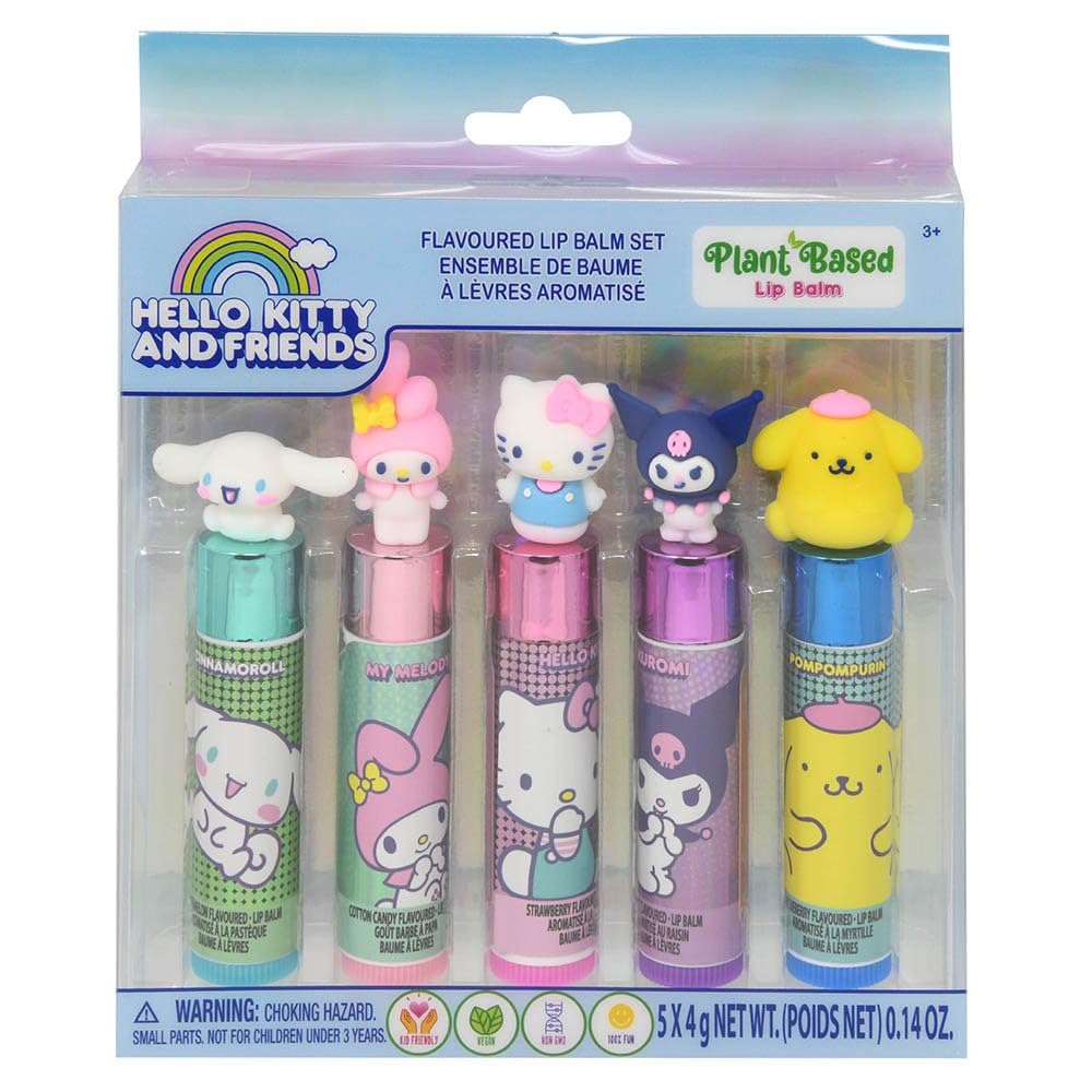 Townley Girl Hello Kitty & Friends 5 Pc Plant Based, Moisturizing Lip Balm Makeup Set for Girls Kids Toddlers, Perfect for Parties Sleepovers Beauty & Personal Care Townley Girl