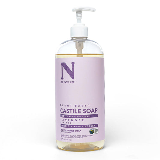 Dr. Natural Castile Liquid Soap - Multi-Use Body Wash, Shampoo and Face Wash - Hydrating Body Soap for Skin, Hair, Pets and Home - Lavender - 32 oz Beauty & Personal Care Dr. Natural