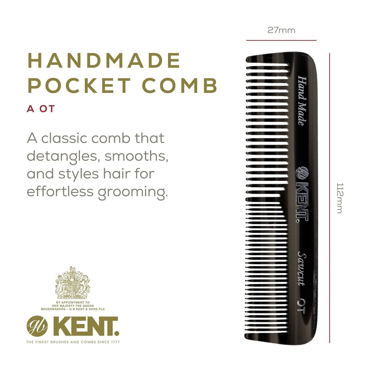 Kent Set Men's Hair Pocket Combs, 81T X-Small, OT All Fine Tooth, 82T Fine Tooth Folding Comb. Best Hair, Beard and Mustache Grooming Kit for Travel Beauty and Personal Care KENT